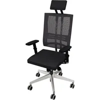 NOWY STYL NowyStyl Bürodrehstuhl Net Motion Armlehne Kopfstütze alu/schwarz