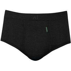zd ZERO DEFECTS Herren Slip - "Saturno", Soja-Garn, Eingriff, Unterhose, atmungsaktiv, einfarbig Schwarz 5XL