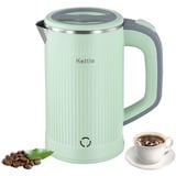 Towwoo 800ML Reisewasserkocher Klein, 600W Schnelles Kochen Mini Edelstahl Wasserkocher, Überhitzungsschutz Leise Reise Mini Wasserkocher Elektrischer Kettle für Tee Kaffee Babymilch, Gestreifter Stil