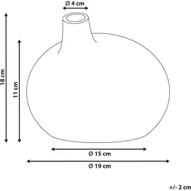 Beliani Dekovase Klang Keramik 18 cm grau