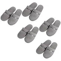 Tianmao Hausschuhe 5er-Set Gästehausschuh Filzpantoffel Hotelslipper Antirutsch Slipper Universalgröße 28.5 * 11cm hochwertig Gästepantoffeln für Spa, Party, Schlafzimmer,Hotel - Einheitsgröße