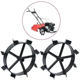 vidaXL Metallräder für 6,5 PS Benzin-Gartenfräse 2 Stk. schwarz
