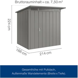 hörmann stauraumsysteme Juno Gerätehaus 2,14 x 1,66 m Graualuminium