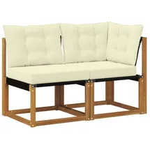 vidaXL Outdoor Mittel- und Ecksofa Loungesofa braun