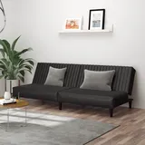 vidaXL Schlafcouch Kunstleder 2-Sitzer Schwarz