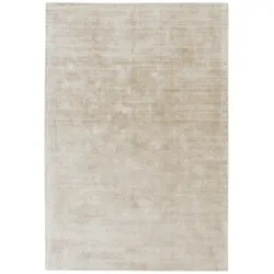 Kadima Design Viskose-Teppich Handgewebt Zeitlos | 120x170cm, 7mm Florhöhe, 17mm Gesamthöhe | Beige-Grau | Luxuriös | Hotelqualität | Bari Kollektion