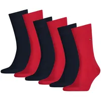 TOMMY HILFIGER Herren Socken, 6er Pack - Classic, Strümpfe, einfarbig Rot 39-42