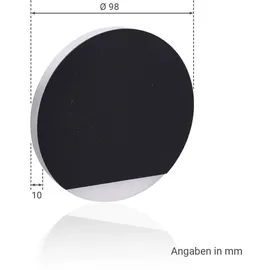 Longlife LED LED Treppenleuchte 1 rund schwarz