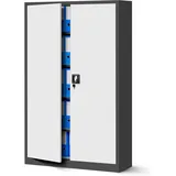 Jan Nowak Aktenschrank Metall Büroschrank abschließbar 115 cm JAN II 5 Böden Stahl (0,6 mm Wandmontage möglich PZH-zertifiziert 11 Farben) Aktenschrank Metall abschließbar 115 cm JAN II 5 Böden Stahl grau