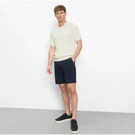 Olymp Kurzarmshirt OLYMP, Herren, Gr. XXL, off, Strick, Obermaterial: 54% Baumwolle, 46% Polyester, unifarben mit Farbeinsätzen, regular fit hüftbedeckend, Rundhals, Rippbündchen, Shirts, mit Flecht-Muster und Polokragen, Strick