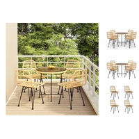 vidaXL 5-tlg. Garten-Essgruppe Poly Rattan