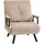 Homcom Schlafsofa, Klappbett mit Bettfunktion, Relaxsessel mit Rückenkissen, Polstersofa mit Verstellbarer Rückenlehne, Samtoptik, 63 x 73 x 81 cm, Beige