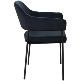 Svita Scarlett 2er Set Esszimmerstühle Armlehnstuhl Polsterstuhl Samt Schwarz