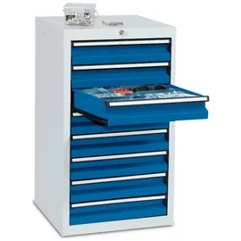 stumpf metall Stumpf Schubladenschrank Serie STS 410, 8 Schubladen enzianblau (8x100mm)