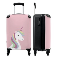 NoBoringSuitcases.com® Hartschalenkoffer Mädchen Koffer fürs Handgepäck Reisekoffe Kinder Einhorn - Pastell - Pink - 55x35x20cm