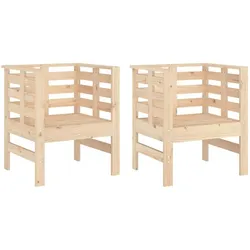 vidaXL Gartenstühle 2 Stk. 61,5x53x71 cm Massivholz Kiefer
