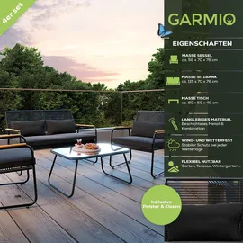 garmio Gartenmöbel Set 4-tlg. Polyrattan