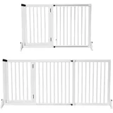 PawHut Absperrgitter Hund Freistehendes Verstellbares 113-166 x 71 cm Weiß