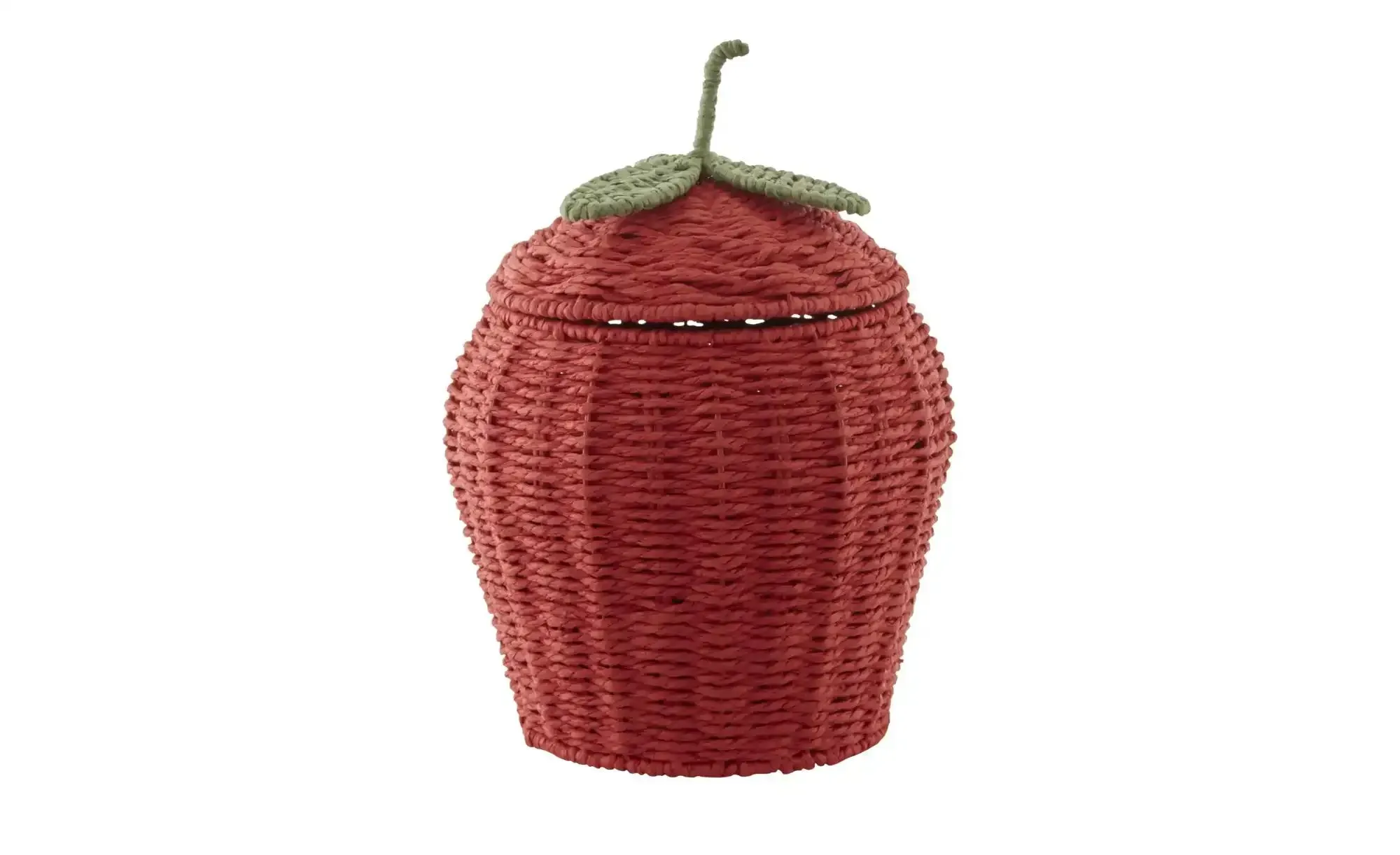 Korb Erdbeere   , rot , Papier,Metall , Maße (cm): H: 32  Ø: 23