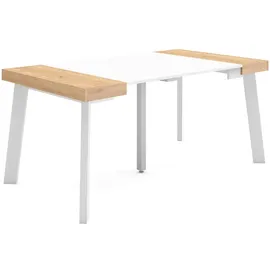 SKRAUT HOME Konsolentisch 160 x 73 x 90 cm Eiche/weiß