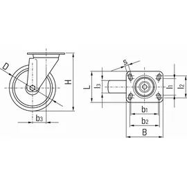 GEKO Lenkrolle PP TPR Ø50mm