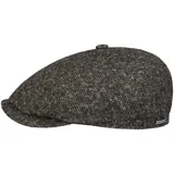 Stetson Brooklin Donegal Flatcap Herren Schirmmütze Schurwolle Baumwollfutter Sechsteilige Herrencap Herbst Winter anthrazit-grau 60 cm - 60