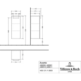 Villeroy & Boch Avento Seitenschrank eine Tür,