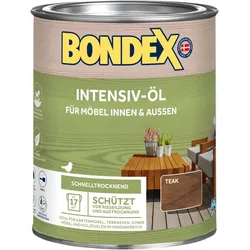 BONDEX Intensiv-Öl, wasserbasiert, beschleunigte Trocknung, 0,75 l, Teak