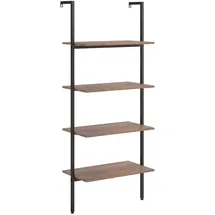 vidaXL Leiterregal 4 Böden 64 x 35 x 152,5 cm Dunkelbraun und Schwarz