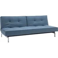 Innovation Living TM Schlafsofa Splitback, Rückenlehnen einzeln verstellbar, mit Federkern, mit chromglänzenden Beinen, in skandinavischen Design blau