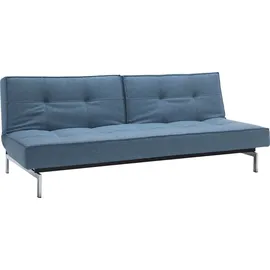 Innovation Living TM Schlafsofa Splitback, Rückenlehnen einzeln verstellbar, mit Federkern, mit chromglänzenden Beinen, in skandinavischen Design blau