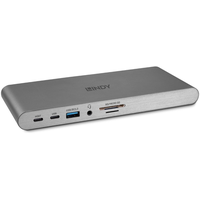 Lindy 43349 laptop-dockingstation - portreplikator Kabelgebunden USB 3.2 Gen 1 (3.1 Gen 1) Type-C Silber