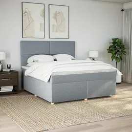 vidaXL Boxspringbett 180 x 200 cm Hellgrau
