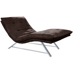 Relaxliege W.SCHILLIG "daily dreams", braun (espresso s37), B:95cm H:91cm T:170cm, Stoff S37 (100% Polyester), Sofas, in Waffelkissen-Optik, wahlweise mit Motor, Kufengestell, in 2 Breiten