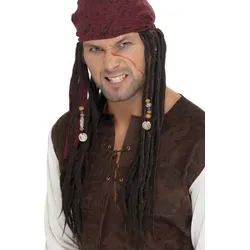 Piraten Rasta Perücke Mit Kopftuch - OS