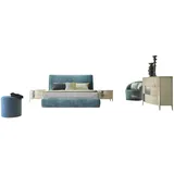 JVmoebel Schlafzimmer-Set, Luxus Schlafzimmer Set 4tlg. Bett 2x Nachttisch Kommode Moderne blau