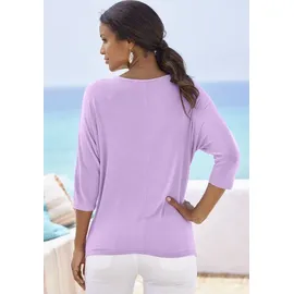 LASCANA 3/4-Arm-Shirt Feinstrick lila 32/34