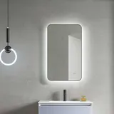 Talos LED ALVITO in matt schwarz 70x43 cm - Spiegel Hand Wave Sensor Funktion - feuchtraumgeeignet durch Aluminiumrahmen