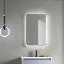 Talos LED ALVITO in matt schwarz 70x43 cm - Spiegel Hand Wave Sensor Funktion - feuchtraumgeeignet durch Aluminiumrahmen