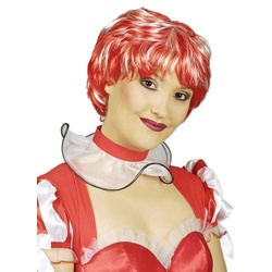 Das Kostümland Kostüm-Perücke Kurzhaar Perücke Antonia Bubikopf Rot Weiß rot