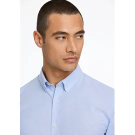 Lindbergh Businesshemd "Oxford-Hemd (Langarm) Slim Fit", Herren, Gr. XL, Normalgrößen, blau (lt blau mix), Obermaterial: 97% Baumwolle, 3% Elasthan, Hemden