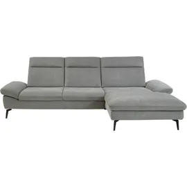 Hukla Ecksofa "HU-HP22156 L-Form", grau (cyber grau), B:309cm H:103cm T:193cm, 100% recyceltes Polyester, Sofas, Ecksofa, inkl. Kopfpolsterverstellung, optional mit Sitztiefenverstellung