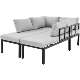Okwish Garten-Lounge-Set 6-Sitzer grau