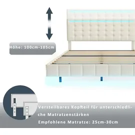 XDOVET Polsterbett 160 x 200 cm Beige