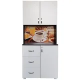 HTI-Living Hochschrank Küchenschrank Weiß/Grau Blanca Bistro (Stück, 1x Schrank Blanca, ohne Dekoration) Küchenbuffet Hochschrank grau|weiß