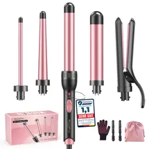 bestope mix 5 in 1 Keramik Lockenstab rosa