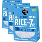 DIET-FOOD Bio Shirataki Konjak Sofort Reis Wenig Kohlenhydrate Wenig Kalorien Vegane Lebensmittel Fettfrei Sojafrei Glutenfrei Keto Freundlich Abnehmen Nudeln Reis 300 Gramm (Packung mit 3)