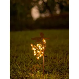 NORTHPOINT LED Solar Gartenstab Solarstecker Außenbereich mit Dämmerungssensor Fee Stehend