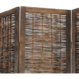 vidaXL 6-tlg. Raumteiler Dunkelbraun Massivholz Paulownia