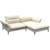 FLEXLUX Ecksofa Salino, Funktionssofa mit Recamiere, Relaxsofa, Ecksofa, Sofa mit Arm- und Kopfteil-Verstellungen, Kaltschaum & Stahl-Wellen weiß